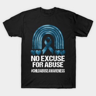 no excuse for abuse child abuse awareness month T-Shirt